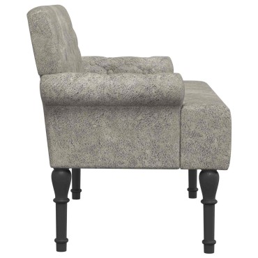 vidaXL Love seat με κουμπιά Ανοιχτό γκρι 120x65x78 εκ