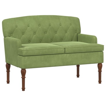 vidaXL Love seat με κουμπιά Ανοιχτό Πράσινο 111x65x79cm Βελούδο