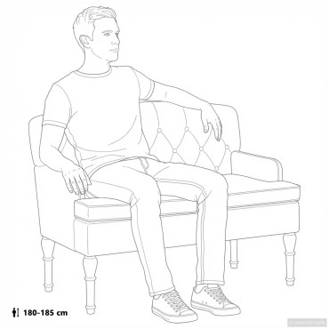 vidaXL Love seat με κουμπιά Μπλε 111x65x79cm Βελούδο