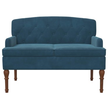 vidaXL Love seat με κουμπιά Μπλε 111x65x79cm Βελούδο