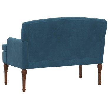 vidaXL Love seat με κουμπιά Μπλε 111x65x79cm Βελούδο