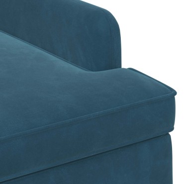 vidaXL Love seat με κουμπιά Μπλε 111x65x79cm Βελούδο