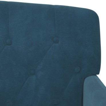 vidaXL Love seat με κουμπιά Μπλε 111x65x79cm Βελούδο