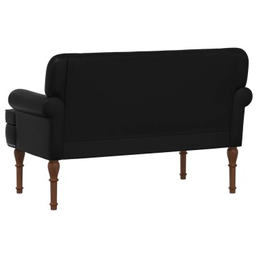 vidaXL Love seat με κουμπιά Μαύρο 120x65x77cm Τεχνητό Δέρμα