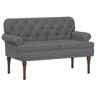 vidaXL Love seat με κουμπιά Γκρι 120x65x77cm Τεχνητό Δέρμα