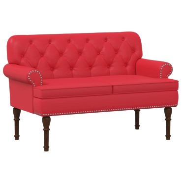 vidaXL Love seat με κουμπιά Κόκκινο 120x65x77cm Τεχνητό Δέρμα