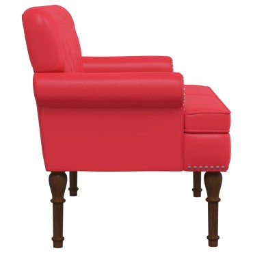 vidaXL Love seat με κουμπιά Κόκκινο 120x65x77cm Τεχνητό Δέρμα