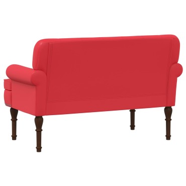 vidaXL Love seat με κουμπιά Κόκκινο 120x65x77cm Τεχνητό Δέρμα