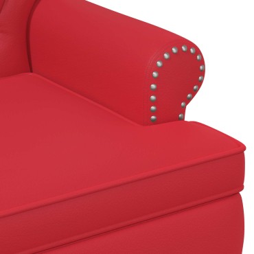 vidaXL Love seat με κουμπιά Κόκκινο 120x65x77cm Τεχνητό Δέρμα