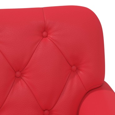vidaXL Love seat με κουμπιά Κόκκινο 120x65x77cm Τεχνητό Δέρμα