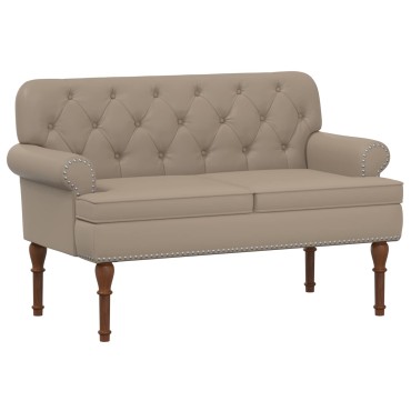 vidaXL Love seat με κουμπιά Καπουτσίνο 120x65x77cm Τεχνητό Δέρμα