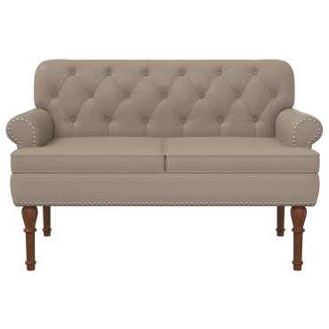 vidaXL Love seat με κουμπιά Καπουτσίνο 120x65x77cm Τεχνητό Δέρμα