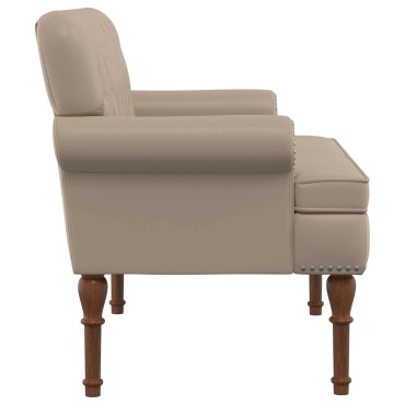 vidaXL Love seat με κουμπιά Καπουτσίνο 120x65x77cm Τεχνητό Δέρμα