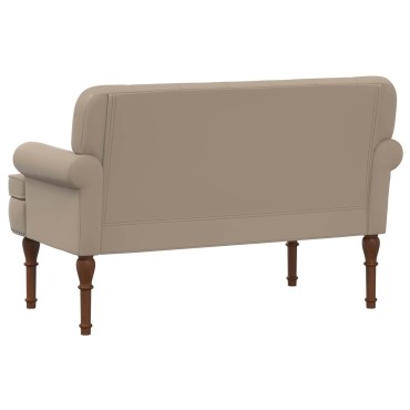 vidaXL Love seat με κουμπιά Καπουτσίνο 120x65x77cm Τεχνητό Δέρμα