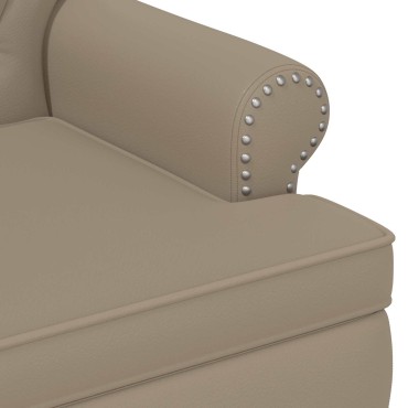 vidaXL Love seat με κουμπιά Καπουτσίνο 120x65x77cm Τεχνητό Δέρμα