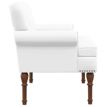 vidaXL Love seat με κουμπιά Λευκό 120x65x77cm Τεχνητό Δέρμα