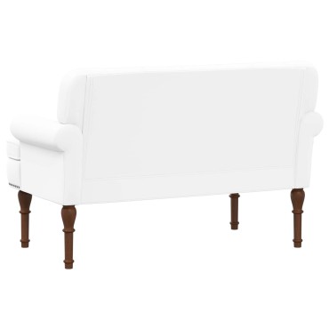 vidaXL Love seat με κουμπιά Λευκό 120x65x77cm Τεχνητό Δέρμα