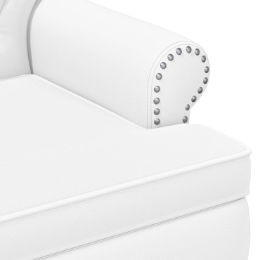 vidaXL Love seat με κουμπιά Λευκό 120x65x77cm Τεχνητό Δέρμα