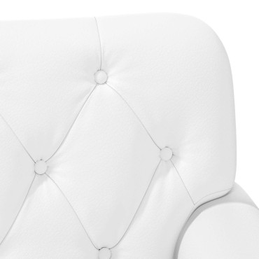 vidaXL Love seat με κουμπιά Λευκό 120x65x77cm Τεχνητό Δέρμα