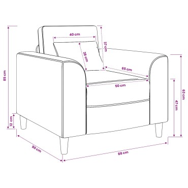 vidaXL Πολυθρόνα Κόκκινο Τεχνητό Δέρμα 90x88x85cm 1 τεμ.