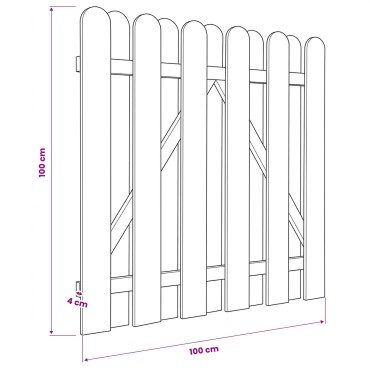 vidaXL Πύλη Κήπου 100 x 100 cm Μασίφ Ξύλο Πεύκου Πράσινο