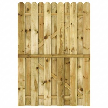 vidaXL Πύλη Κήπου 100 x 150 cm Μασίφ Ξύλο Πεύκου Πράσινο