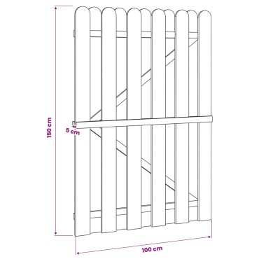 vidaXL Πύλη Κήπου 100 x 150 cm Μασίφ Ξύλο Πεύκου Πράσινο