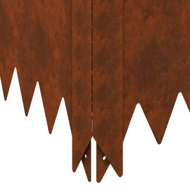 vidaXL Περίγραμμα γκαζόν 4 τμχ. 60 x 60 x 20 εκ Ατσάλι Σκ rusty