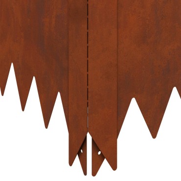 vidaXL Περίγραμμα γκαζόν 4 τμχ. 60 x 60 x 35 cm Ατσάλι Σκ rusty