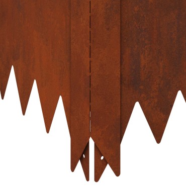 vidaXL Περίγραμμα γκαζόν 4 τμχ. 100 x 100 x 20 cm Ατσάλι Σκ rusty