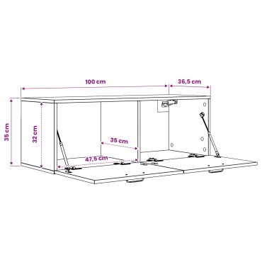 vidaXL Ντουλάπα Τοίχου Παλαιωμένο ξύλο 100x36,5x35cm 1 τεμ.