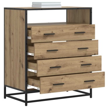 vidaXL Ντουλάπι με Συρτάρια 4-Συρτάρι Artisan δρυς 70x41x83,5cm 1 τεμ.