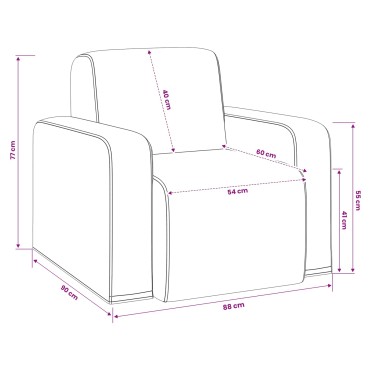 vidaXL Πολυθρόνα Σκούρο μπλε κορντουρόι 88x90x77cm 1 τεμ.