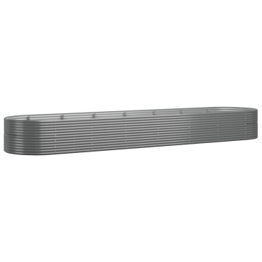 vidaXL Ζαρντινιέρα Γκρι 584x140x68 εκ. Ατσάλι με Ηλεκτρ. Βαφή Πούδρας