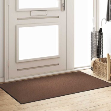 vidaXL Χαλάκι Εξώπορτας Καφέ και Μαύρο 90 x 150 cm 100% Πολυαμίδιο