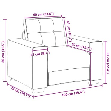 vidaXL Σετ Καναπέ 3 τεμ. Κίτρινο Βελούδο 221x80x80cm  Τριθέσιος