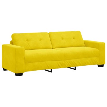 vidaXL Σετ Καναπέ 3 τεμ. Κίτρινο Βελούδο 221x80x80cm  Τριθέσιος