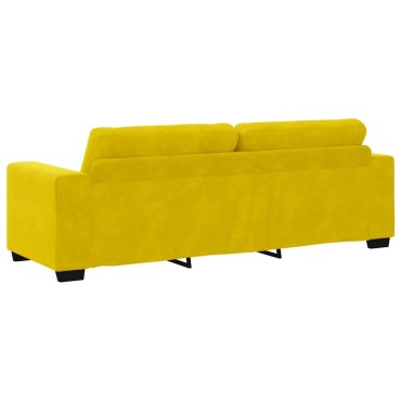 vidaXL Σετ Καναπέ 3 τεμ. Κίτρινο Βελούδο 221x80x80cm  Τριθέσιος