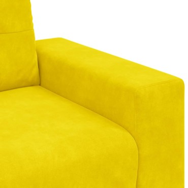 vidaXL Σετ Καναπέ 3 τεμ. Κίτρινο Βελούδο 221x80x80cm  Τριθέσιος