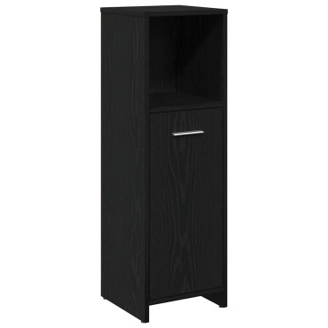 vidaXL Σετ Επίπλων Μπάνιου 4 τεμ. Μαύρη Οξυά 30x30x183,5cm
