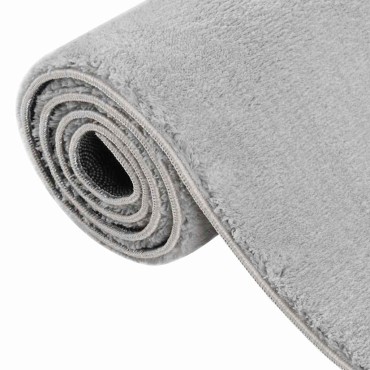 vidaXL Χαλί Πλενόμενο Μαλακό Shaggy Γκρι 160x230cm Αντιολισθητικό