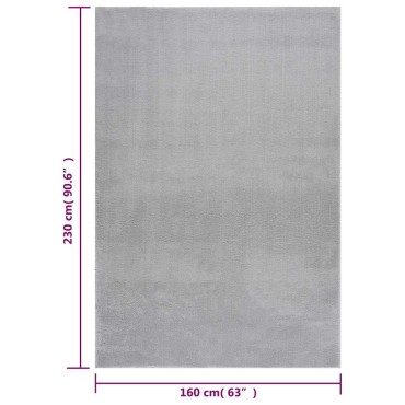 vidaXL Χαλί Πλενόμενο Μαλακό Shaggy Γκρι 160x230cm Αντιολισθητικό