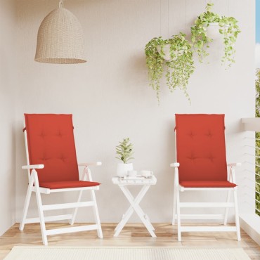 vidaXL Μαξιλάρια Καρέκλας με Πλάτη 2 τεμ. Κόκκινο 120x50x4cm Ύφασμα