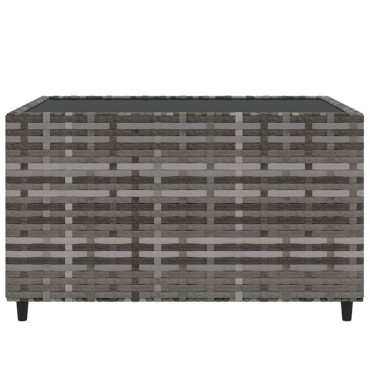 vidaXL Τραπέζάκι Κήπου Τετράγωνο Γκρι 50x50x30cm από Συνθετικό Ρατάν