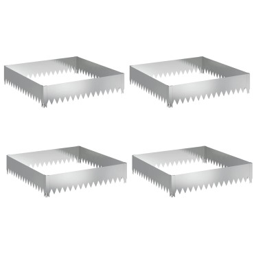 vidaXL Περίγραμμα γκαζόν 4 τμχ. 100 x 100 x 20 cm Ατσάλι Ασημί