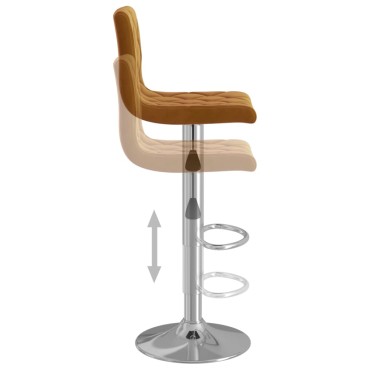 vidaXL Σκαμπό Μπαρ 2 τεμ. Καφέ Βελούδινα 40x43x(90-111)cm