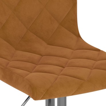 vidaXL Σκαμπό Μπαρ 2 τεμ. Καφέ Βελούδινα 40x43x(90-111)cm