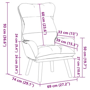 vidaXL Πολυθρόνα Ανοιχτό Πράσινο 69x74x93cm Βελούδο 1 τεμ.