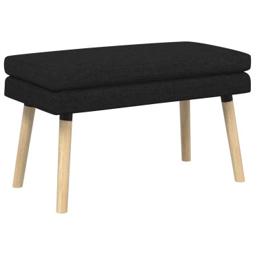vidaXL Διπλή Επίστρωση Πάγκος Μαύρο 80x40x47cm Ύφασμα