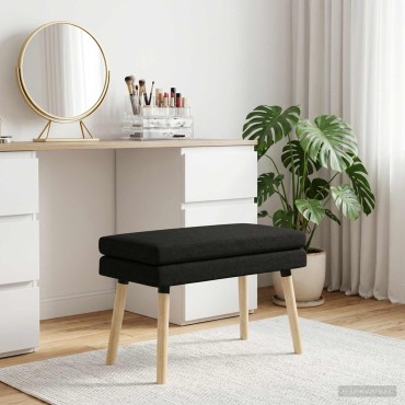 vidaXL Διπλή Επίστρωση Πάγκος Μαύρο 80x40x47cm Ύφασμα
